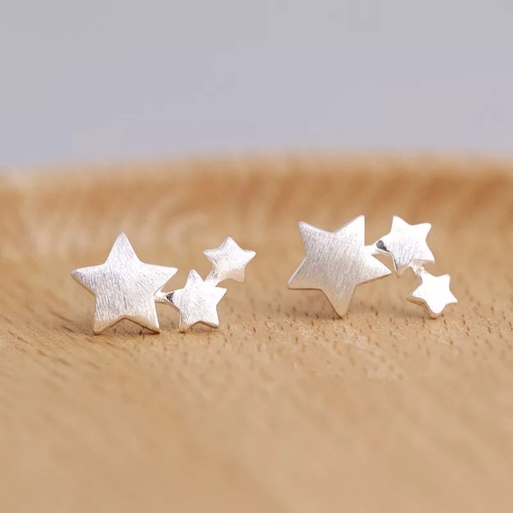 Stud Star Earrings sterling silver